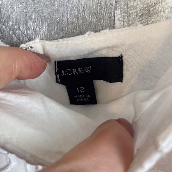 J. Crew Ruffle Jumpsuit in Embroidered Eyelet in White Size 12. - Picture 11 of 13